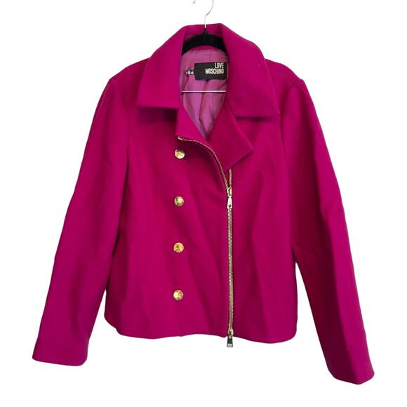 Moschino Jackets & Blazers - Love Moschino Virgin Wool Blazer Jacket Magenta Pink 10